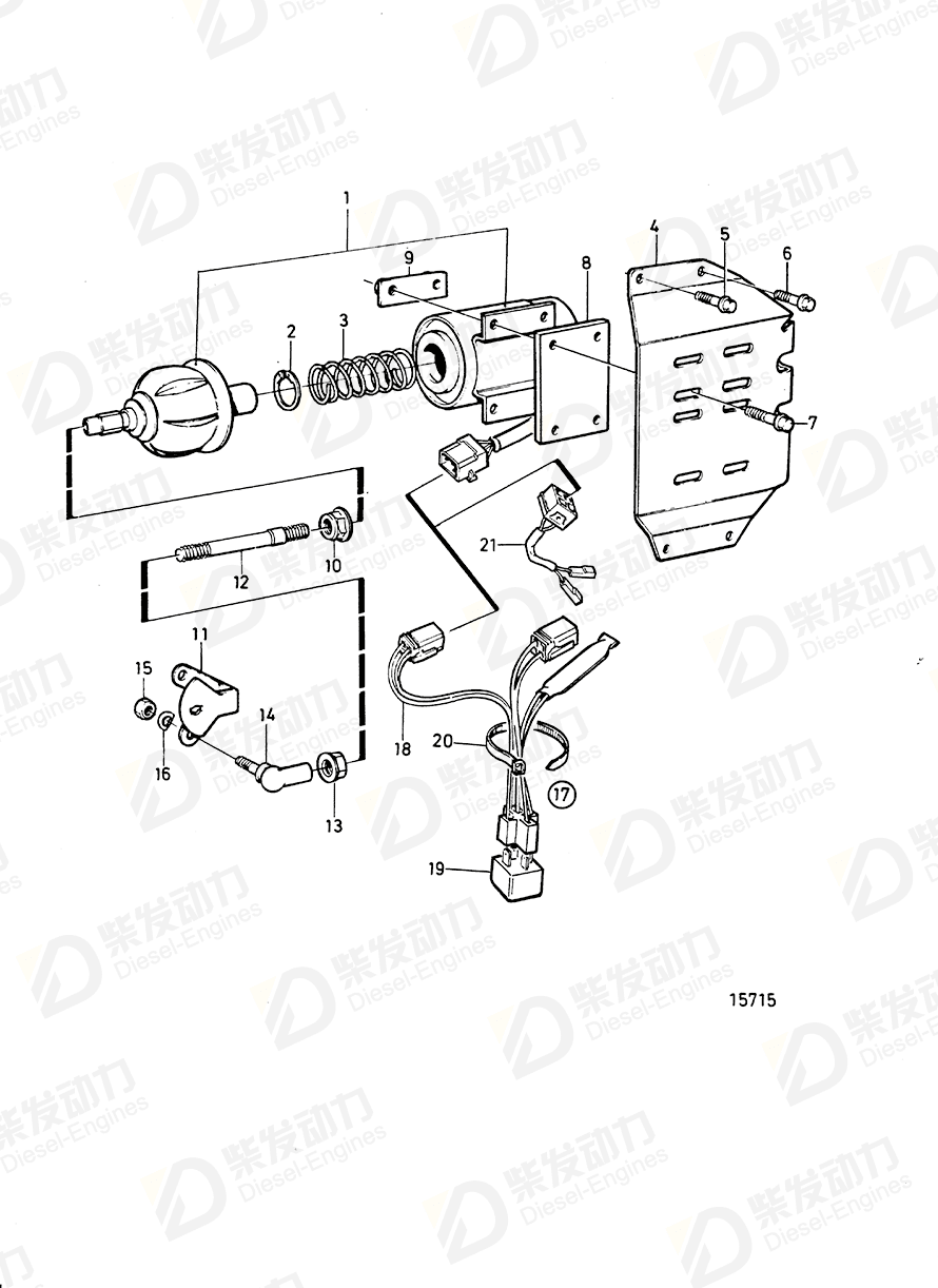 volvo penta Control solenoid kit 876592 Drawing volvo penta Control solenoid kit 876592 Drawing